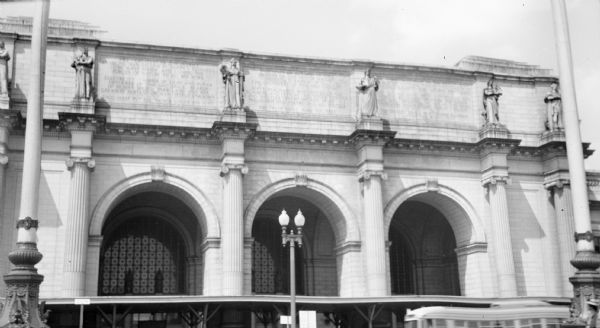 Exterior view of the entrance to Union Station.