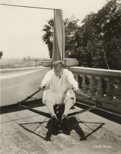Emil Jannings Exercising Photograph Wisconsin Historical Society