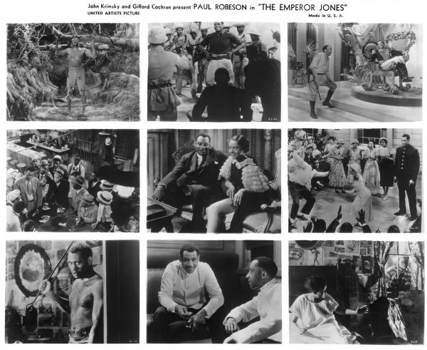 Nine scenes featuring Paul Robeson from the 1933 motion picture "The Emperor Jones."