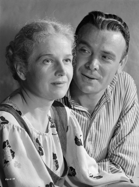 Actors Ann Harding and Dean Jagger pose as Sophia and Rodion Pavlov in a publicity still for "The North Star."