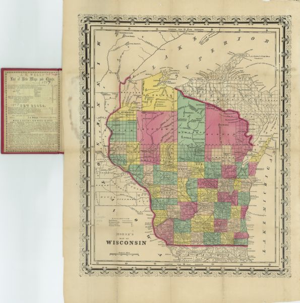 This map shows the state of Wisconsin in 1856. Counties in existence at the time and the division of townships, railroads, both existing and proposed, and the locations of county seats are shown. The approximate scale of the map is 1:1,900,800 (1 inch = 30 miles).