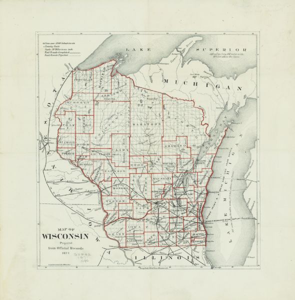 Map Of Wisconsin Map Or Atlas Wisconsin Historical Society 1680