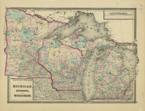 minnesota and wisconsin map Michigan Minnesota And Wisconsin Map Or Atlas Wisconsin minnesota and wisconsin map