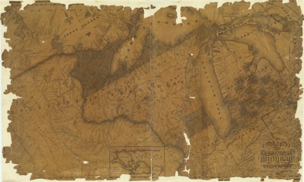 This hand-colored map shows the area from Michigan west to the Missouri River and Lake Winnipeg, and includes expedition routes of Stephen H. Long and Henry R. Schoolcraft.