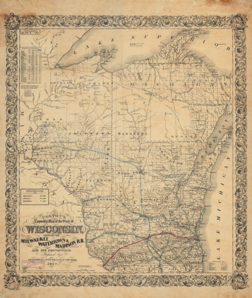 Colton's Township Map of the State of Wisconsin : Showing the Milwaukee 