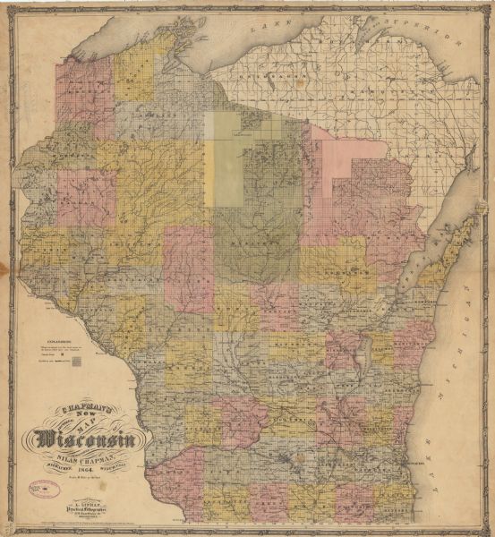 This map of the entire state of Wisconsin depicts the township survey grid and identifies counties, named towns, cities and villages, rivers, lakes, railroads, and the Chippewa and Oneida reservations. The Lac du Flambeau Reservation is shown but not identified. Horicon Marsh is labeled Horicon Lake.