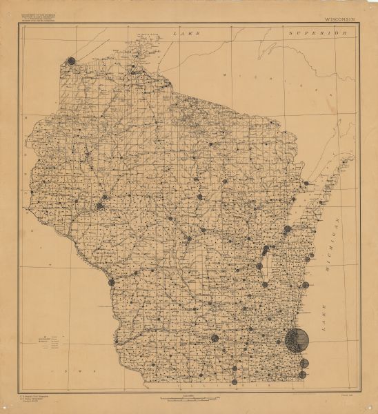 Wisconsin Historical Society Maps Population Dot Maps of Southern Wisconsin | Map or Atlas 