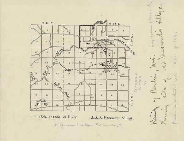 Vicinity of Berlin, Wisconsin and the Site of Old Mascoutin Village ...