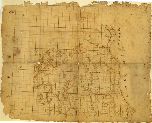 Township and Range Map of Milwaukee County with Parts of Racine ...