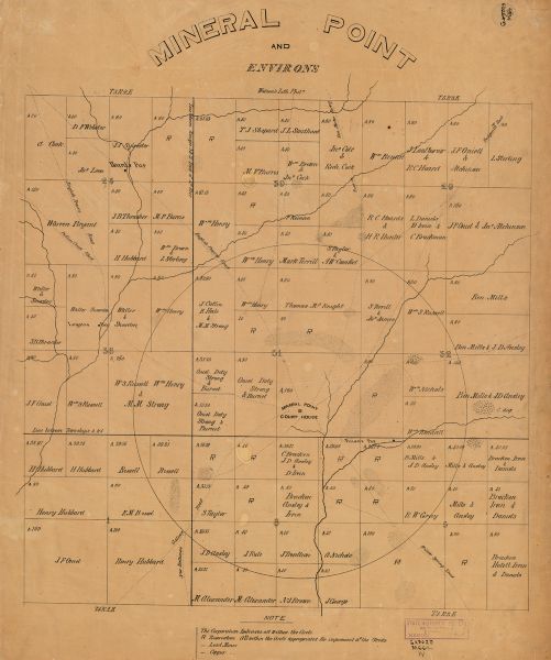 Mineral Point and Environs Map or Atlas Wisconsin Historical Society
