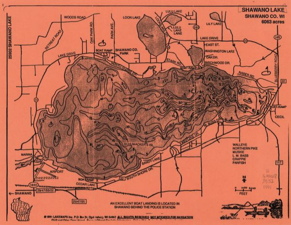 A Map Of Shawano Lake Map Or Atlas Wisconsin Historical Society   1125001238 L 