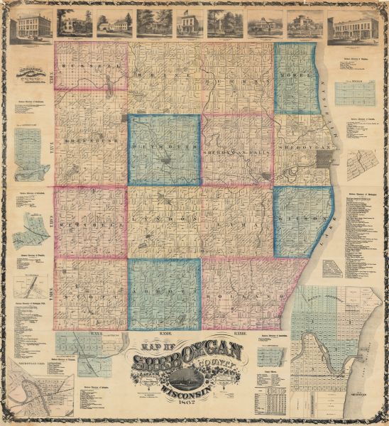 Map of Sheboygan County, Wisconsin Map or Atlas Wisconsin