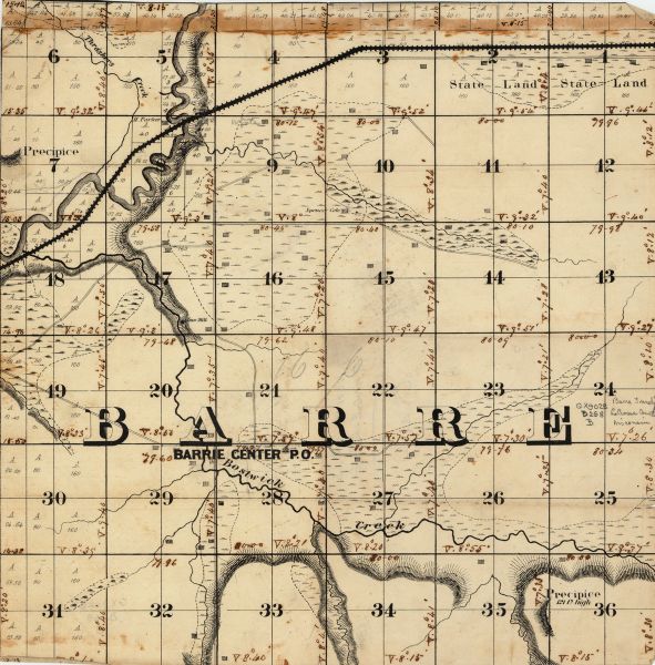 Barre Township, La Crosse County Map or Atlas Wisconsin Historical