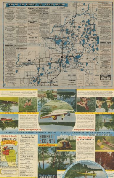 Map Of The Burnett County Lakes Region Map Or Atlas Wisconsin Historical Society 9530