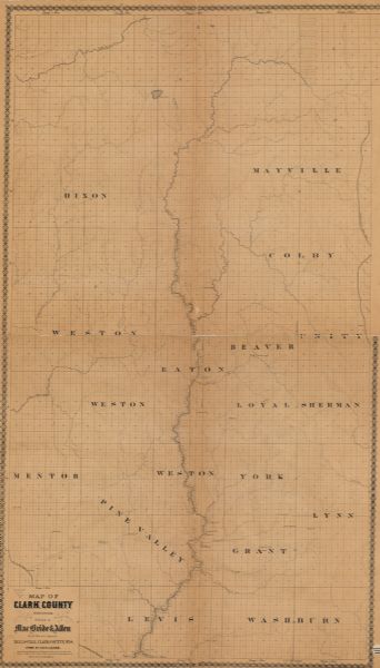 This 1873 map shows Clark County, Wisconsin, as well as the portion of Taylor County that was then part of Clark. The township and range grid, sections, railroads, roads, mills, post offices, rivers, lakes, dams and acreages along the Black River are shown.
