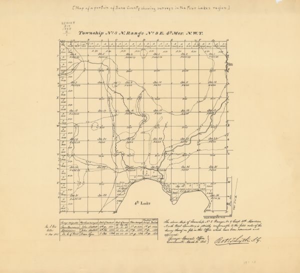 Map of a Portion of Dane County Showing Surveys in the Four Lakes