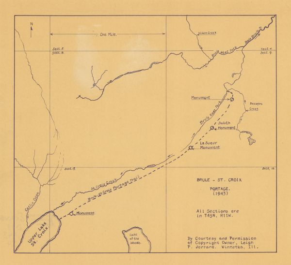BruleSt. Croix Portage Map or Atlas Wisconsin Historical Society