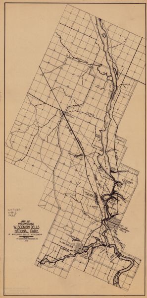 This 1935 map shows the Wisconsin River from a point approximately 4 miles south of the city of Wisconsin Dells north to Duck Creek in Adams County. Sections, cities and villages, roads, railroads, landmarks, and lakes and streams in the area are shown.