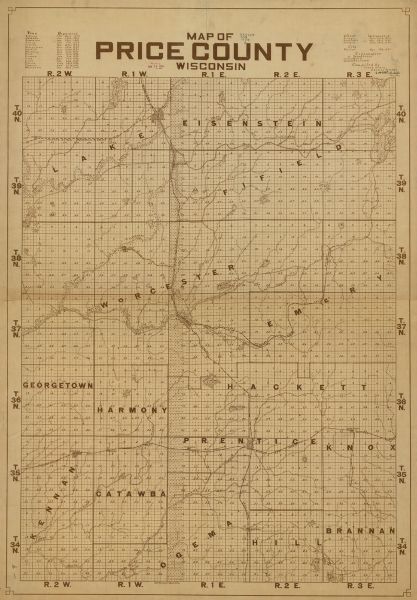 Map of Price County, Wisconsin  Map or Atlas  Wisconsin Historical Society