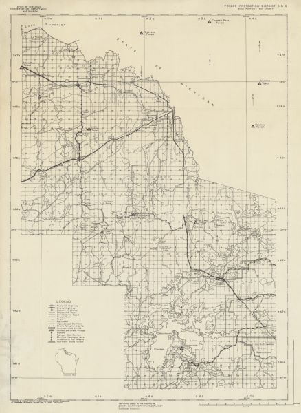 "Prepared ... March 1937." Includes location map. "State of Wisconsin, Conservation Department, Map Division"--upper left. From the E.P. Sherry papers relating to lumbering in the Flambeau flowage.