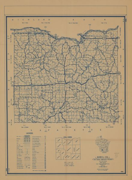 Shows roads, railroads, highways, boundaries, and other public facilities and areas. Includes location map and legend. "Corrected for Feb. 1956." "Corrected from aerial photographs and U.S.G.S. Quadrangles." "25-9"--Lower left margin.