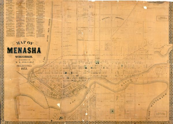 Map of Menasha, Wisconsin  Map or Atlas  Wisconsin Historical Society