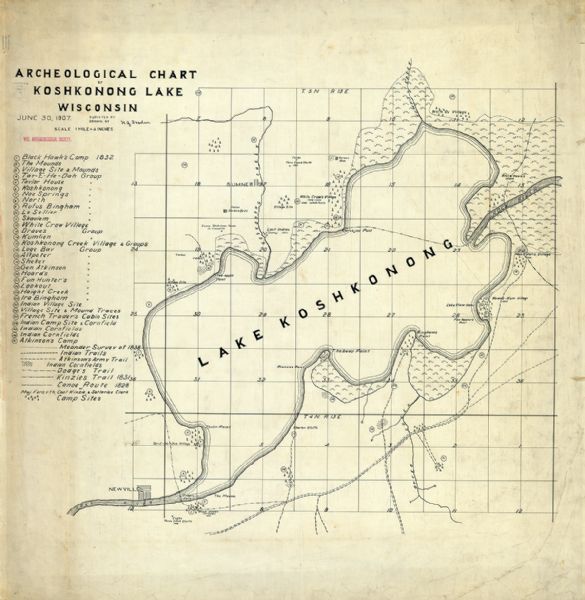 Archeological Chart Of Koshkonong Lake Wisconsin Map Or Atlas   1125002352 L 