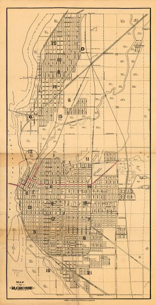 Map of La Crosse, Wisconsin | Map or Atlas | Wisconsin Historical Society