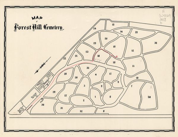 Map of Forest Hill Cemetery | Map or Atlas | Wisconsin Historical Society