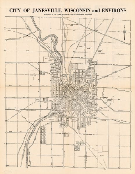 City of Janesville, Wisconsin and Environs | Map or Atlas | Wisconsin ...