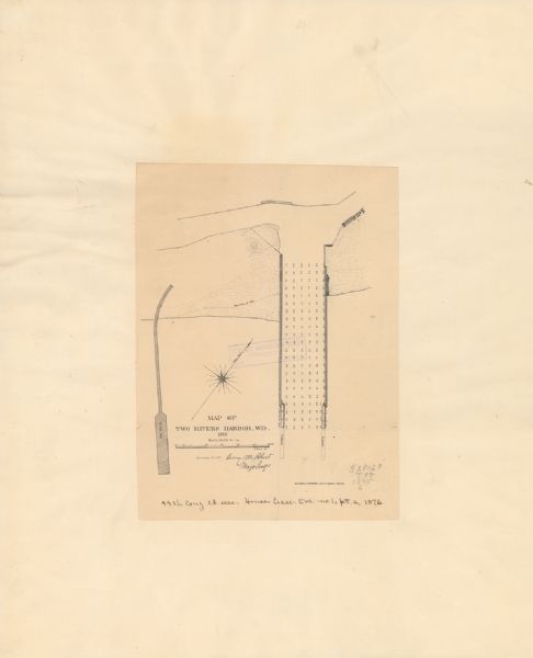 This map oriented with the north to the upper left is ink, mounted on clothe. The depths of the water are shown by soundings. A handwritten inscription on the bottom of the map reads: "44th Cong. 2d sess. House exec. doc. no. 1, pt. 2, 1876." The map also appears to be signed by Henry M. Robert.