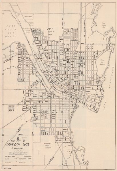 This map show streets, points of interest, Lake Winnebago and bays, Lake Butte Des Morts, and the Fox River. The back of the map includes  a directory of the recreational, educational and cultural advantages of the community and illustrations.