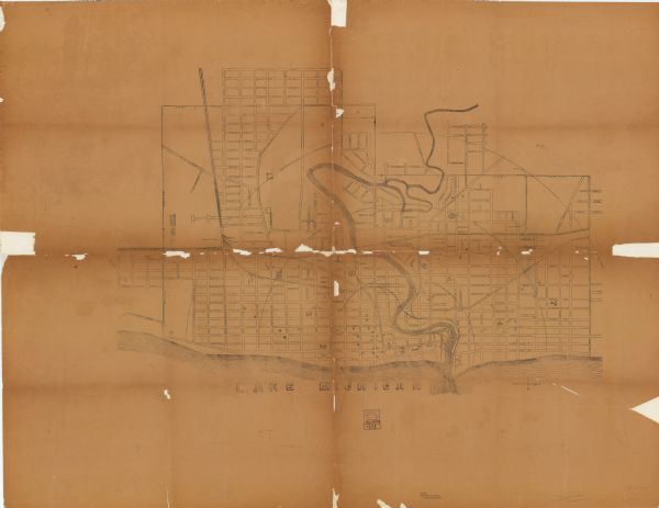 This map is mounted on cloth and shows streets, railways, and city wards. A stamp in the right margin reads: "The Library of Congress, one copy received Feb. 29, 1904 ..."