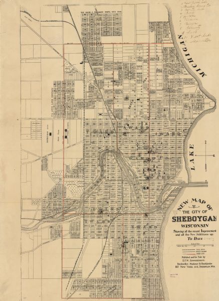 This map shows wards, railroads, street railways, streets, lot and block numbers, parks, and hospitals. Also included are manuscript annotations of points of interest.