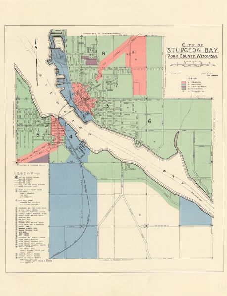 City of Sturgeon Bay, Door County, Wisconsin | Map or Atlas | Wisconsin ...