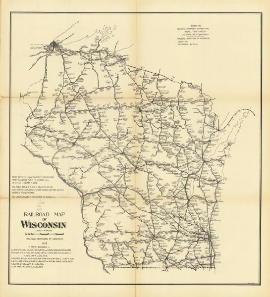 This map shows rates on cattle, hogs and sheep, and mileage from Wisconsin points to Chicago, Illinois. The top margin reads: "Before the Interstate Commerce Commission, docket 17000 - part 9, live stock - western district. Railroad Commission of Wisconsin, exhibit no. [blank], W.F. Ehmann - witness." Also includes tariff references.