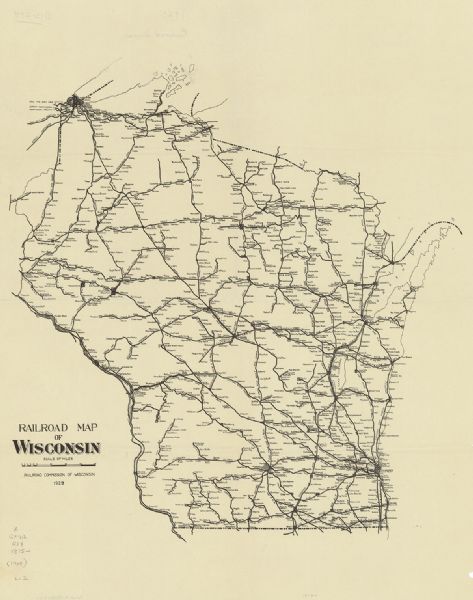 Railroad Map of Wisconsin  Map or Atlas  Wisconsin Historical Society