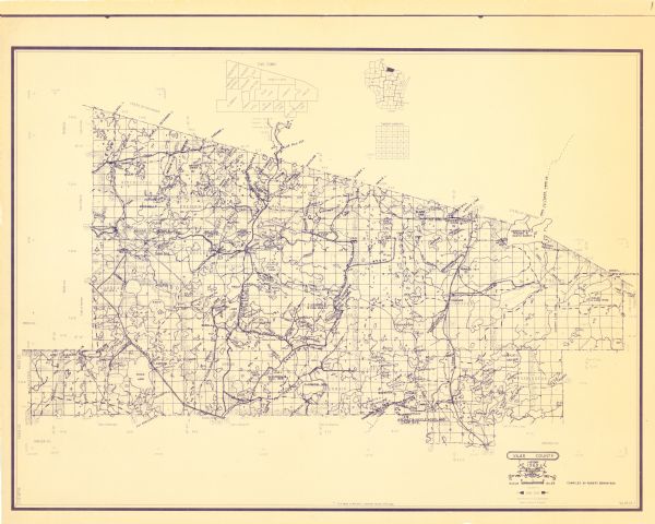 A map of Vilas county in northern Wisconsin.