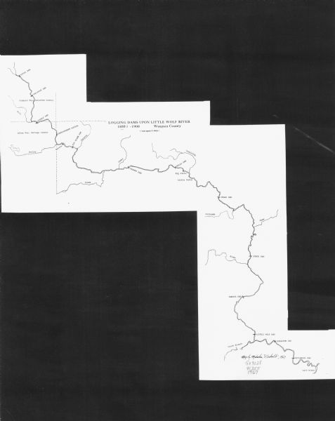 This map shows major tributaries, and also covers parts of Marathon and Portage Counties.