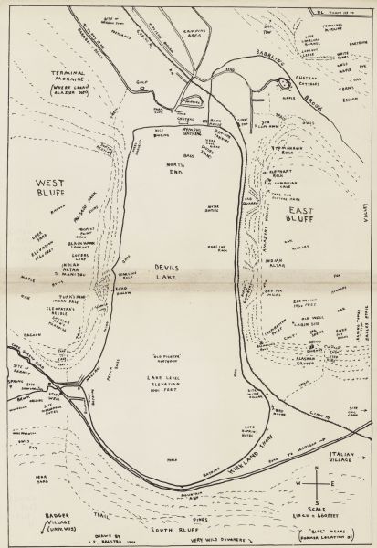 This map shows points of interest, historic sites, buildings, trails, roads, and general animal and plant locations. 
