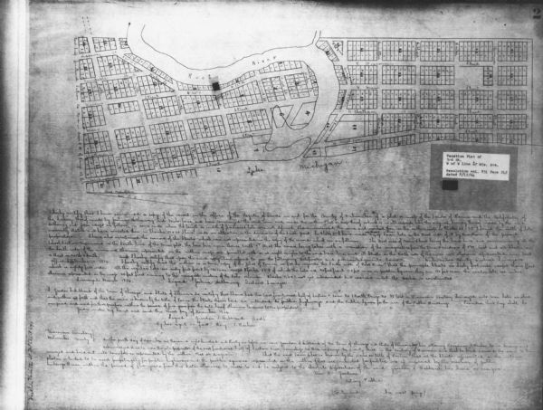 This map shows plots and streets as well at the Root River. The bottom margin and back of the map include extensive certifications.