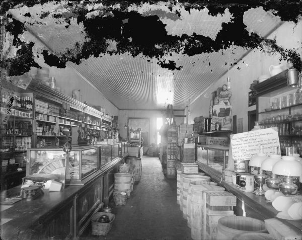 Interior of the A. Erickson & Company Grocery Store.