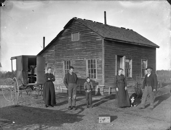 Group of People in Front of Frame House | Photograph | Wisconsin ...