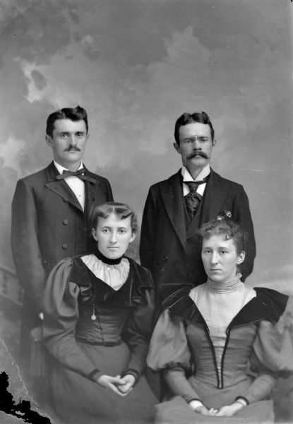 Russel and Merlin Hull and Sisters | Photograph | Wisconsin Historical ...