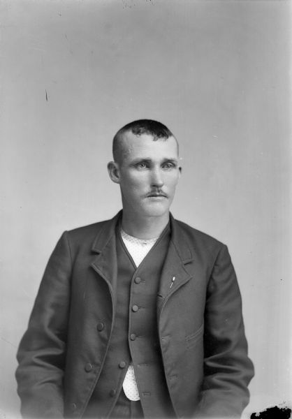 Young Man with Thin Moustache | Photograph | Wisconsin Historical Society