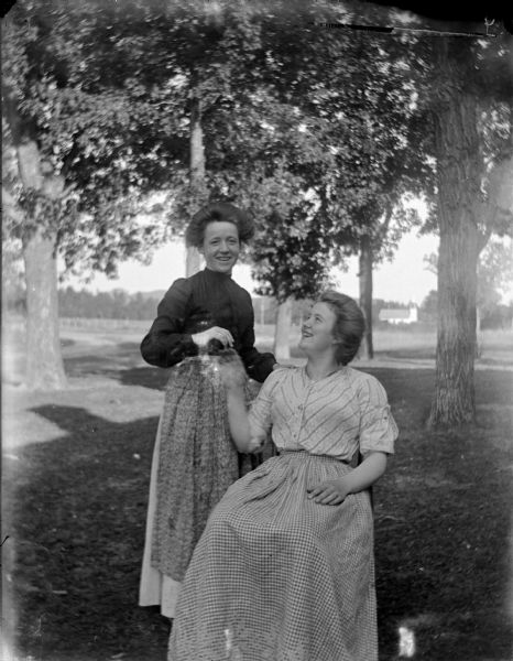 Outdoor Portrait of Two European American Women | Photograph