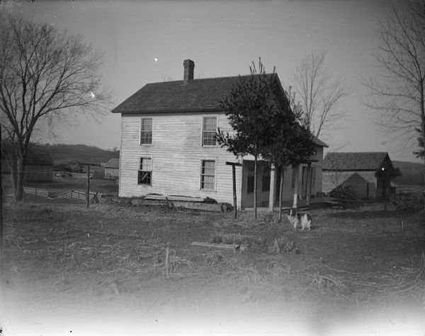 A House with a Dog in the Yard | Photograph | Wisconsin Historical Society