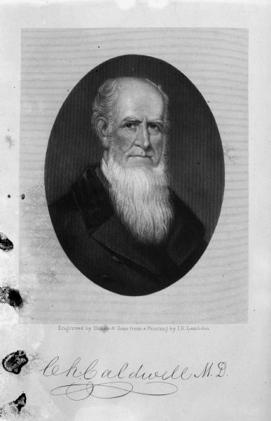 Photograph of an engraving of C.H. Caldwell, M.D.