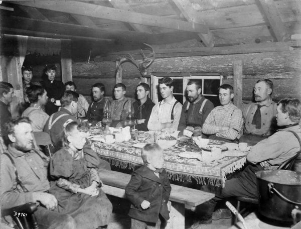 Dining room, probably at D. Sullivan's lumber camp.