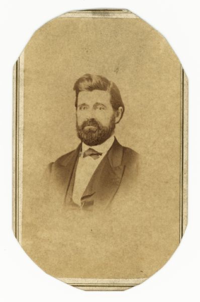 Carte-de-visite portrait of William P. Lyon, a Wisconsin state legislator and state Supreme Court justice. Lyon was also a colonel of the 13th Wisconsin Regiment during the Civil War.